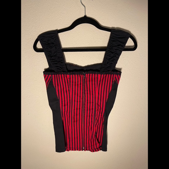 Vintage Tripp nyc Red & Black Stars & Stripes Corset - Picture 3 of 6